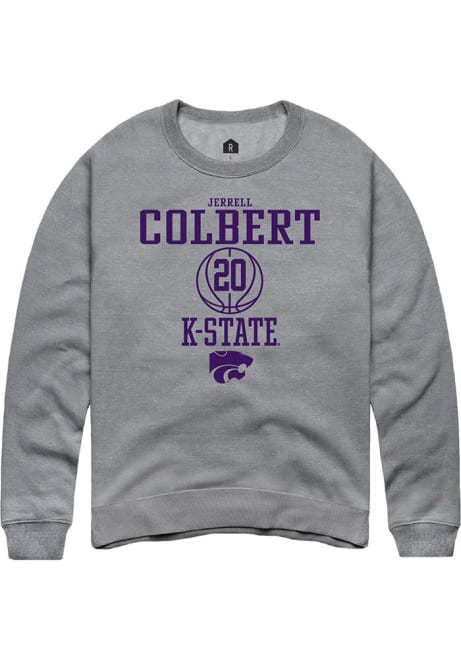 Jerrell Colbert Rally Mens Grey K-State Wildcats NIL Sport Icon Crew Sweatshirt