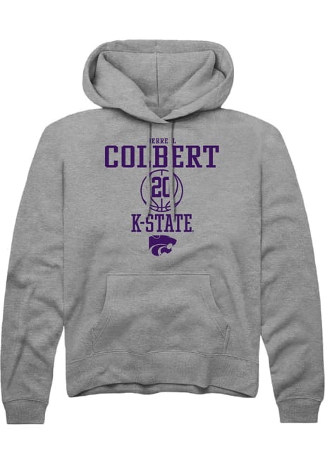 Jerrell Colbert Rally Mens Grey K-State Wildcats NIL Sport Icon Hooded Sweatshirt