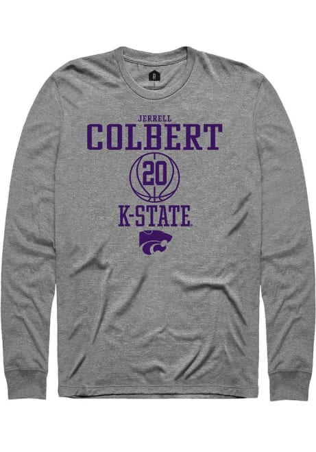 Jerrell Colbert Rally Mens Grey K-State Wildcats NIL Sport Icon Tee