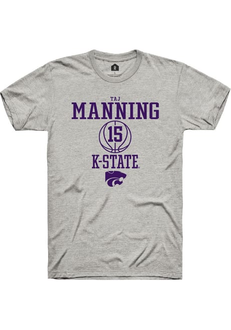 Taj Manning Ash K-State Wildcats NIL Sport Icon Short Sleeve T Shirt