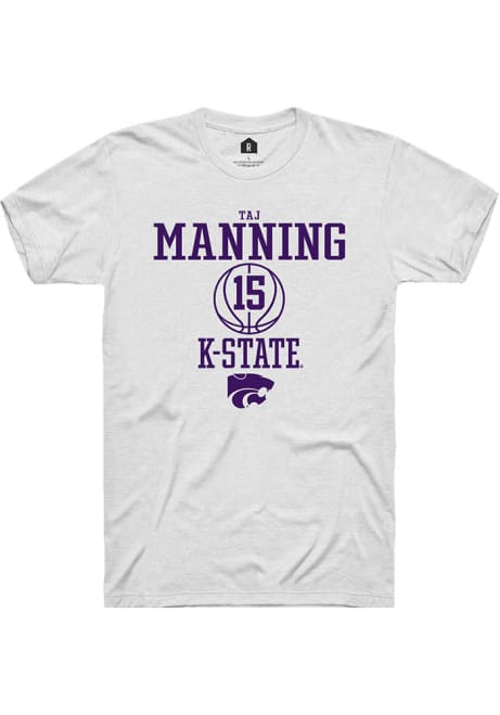 Taj Manning White K-State Wildcats NIL Sport Icon Short Sleeve T Shirt