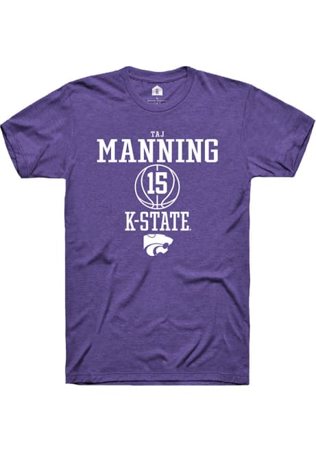 Taj Manning Purple K-State Wildcats NIL Sport Icon Short Sleeve T Shirt