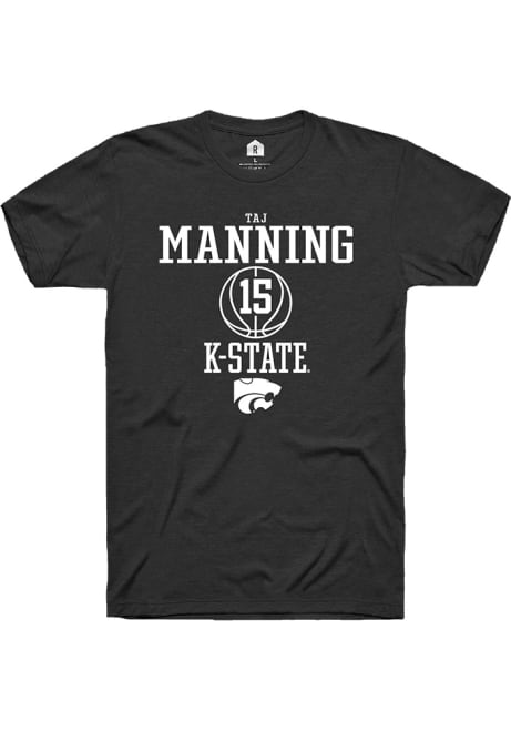 Taj Manning Black K-State Wildcats NIL Sport Icon Short Sleeve T Shirt