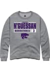 Main image for David N’Guessan Rally Mens Graphite K-State Wildcats NIL Stacked Box Crew Sweatshirt