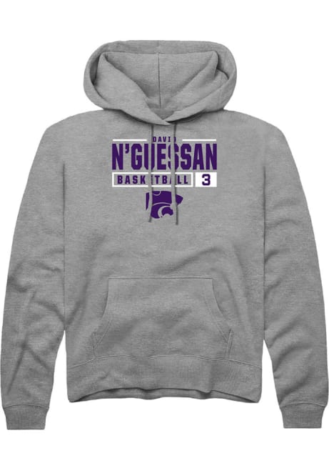 David N’Guessan Rally Mens Graphite K-State Wildcats NIL Stacked Box Hooded Sweatshirt