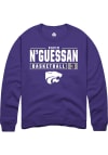 Main image for David N’Guessan  Rally K-State Wildcats Mens Purple NIL Stacked Box Long Sleeve Crew Sweatshir..