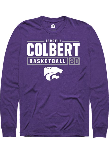 Jerrell Colbert Rally Mens Purple K-State Wildcats NIL Stacked Box Tee