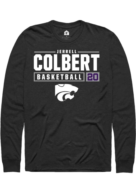 Jerrell Colbert Rally Mens Black K-State Wildcats NIL Stacked Box Crew Sweatshirt