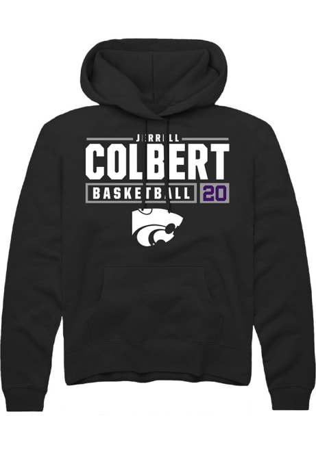 Jerrell Colbert Rally Mens Black K-State Wildcats NIL Stacked Box Hooded Sweatshirt