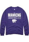 Main image for Taj Manning  Rally K-State Wildcats Mens Purple NIL Stacked Box Long Sleeve Crew Sweatshirt