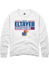 Main image for Nadira Eltayeb  Rally Kansas Jayhawks Mens White NIL Stacked Box Long Sleeve Crew Sweatshirt
