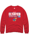 Main image for Nadira Eltayeb  Rally Kansas Jayhawks Mens Red NIL Stacked Box Long Sleeve Crew Sweatshirt