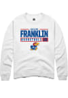 Main image for Zakiyah Franklin  Rally Kansas Jayhawks Mens White NIL Stacked Box Long Sleeve Crew Sweatshirt