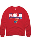 Main image for Zakiyah Franklin  Rally Kansas Jayhawks Mens Red NIL Stacked Box Long Sleeve Crew Sweatshirt