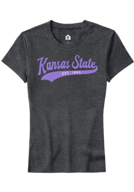 K-State Wildcats Grey Rally Tailsweep wordmark Short Sleeve T-Shirt