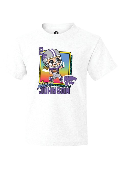 Avery Johnson  Youth White K-State Wildcats Bobbleheads Graphic Short Sleeve T-Shirt