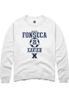 Main image for Nicolas Fonseca  Rally Xavier Musketeers Mens White NIL Sport Icon Long Sleeve Crew Sweatshirt