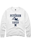 Main image for Luke Peterson  Rally Xavier Musketeers Mens White NIL Sport Icon Long Sleeve Crew Sweatshirt