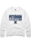 Main image for Luke Peterson  Rally Xavier Musketeers Mens White NIL Stacked Box Long Sleeve Crew Sweatshirt