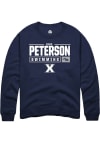 Main image for Luke Peterson  Rally Xavier Musketeers Mens Navy Blue NIL Stacked Box Long Sleeve Crew Sweatshir..