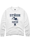 Main image for Nick Stroh  Rally Xavier Musketeers Mens White NIL Sport Icon Long Sleeve Crew Sweatshirt