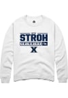 Main image for Nick Stroh  Rally Xavier Musketeers Mens White NIL Stacked Box Long Sleeve Crew Sweatshirt