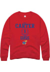 Main image for Chris Carter  Rally Kansas Jayhawks Mens Red NIL Sport Icon Long Sleeve Crew Sweatshirt