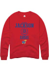 Main image for Elmarko Jackson  Rally Kansas Jayhawks Mens Red NIL Sport Icon Long Sleeve Crew Sweatshirt