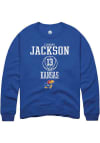 Main image for Elmarko Jackson  Rally Kansas Jayhawks Mens Blue NIL Sport Icon Long Sleeve Crew Sweatshirt