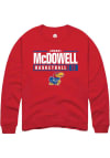 Main image for Jamari McDowell  Rally Kansas Jayhawks Mens Red NIL Stacked Box Long Sleeve Crew Sweatshirt