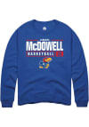 Main image for Jamari McDowell  Rally Kansas Jayhawks Mens Blue NIL Stacked Box Long Sleeve Crew Sweatshirt