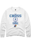 Main image for Justin Cross  Rally Kansas Jayhawks Mens White NIL Sport Icon Long Sleeve Crew Sweatshirt