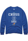 Main image for Justin Cross  Rally Kansas Jayhawks Mens Blue NIL Sport Icon Long Sleeve Crew Sweatshirt