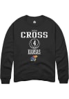 Main image for Justin Cross  Rally Kansas Jayhawks Mens Black NIL Sport Icon Long Sleeve Crew Sweatshirt