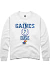 Main image for Paris Gaines  Rally Kansas Jayhawks Mens White NIL Sport Icon Long Sleeve Crew Sweatshirt