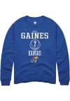 Main image for Paris Gaines  Rally Kansas Jayhawks Mens Blue NIL Sport Icon Long Sleeve Crew Sweatshirt