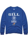 Main image for Skyler Gill  Rally Kansas Jayhawks Mens Blue NIL Sport Icon Long Sleeve Crew Sweatshirt