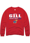 Main image for Skyler Gill  Rally Kansas Jayhawks Mens Red NIL Stacked Box Long Sleeve Crew Sweatshirt