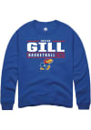 Main image for Skyler Gill  Rally Kansas Jayhawks Mens Blue NIL Stacked Box Long Sleeve Crew Sweatshirt
