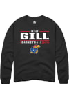 Main image for Skyler Gill  Rally Kansas Jayhawks Mens Black NIL Stacked Box Long Sleeve Crew Sweatshirt
