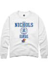 Main image for S'Mya Nichols  Rally Kansas Jayhawks Mens White NIL Sport Icon Long Sleeve Crew Sweatshirt