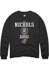 Main image for S'Mya Nichols  Rally Kansas Jayhawks Mens Black NIL Sport Icon Long Sleeve Crew Sweatshirt