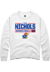 Main image for S'Mya Nichols  Rally Kansas Jayhawks Mens White NIL Stacked Box Long Sleeve Crew Sweatshirt