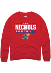 Main image for S'Mya Nichols  Rally Kansas Jayhawks Mens Red NIL Stacked Box Long Sleeve Crew Sweatshirt