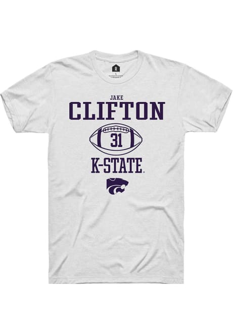 Jake Clifton White K-State Wildcats NIL Sport Icon Short Sleeve T Shirt