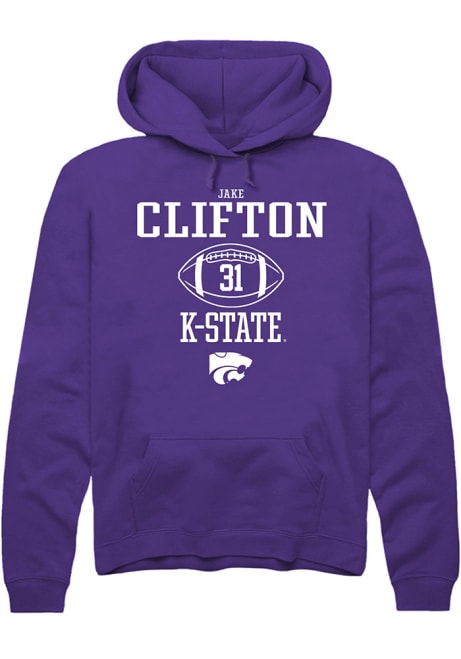 Jake Clifton Rally Mens Purple K-State Wildcats NIL Sport Icon Hooded Sweatshirt