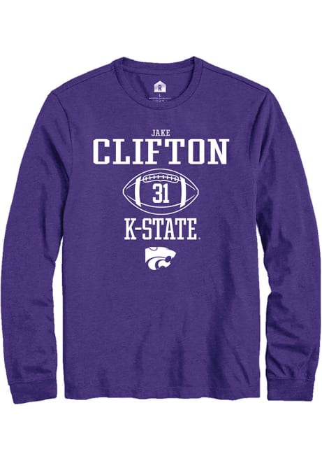 Jake Clifton Rally Mens Purple K-State Wildcats NIL Sport Icon Tee