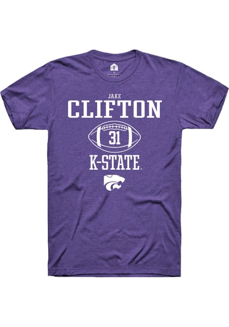 Jake Clifton Purple K-State Wildcats NIL Sport Icon Short Sleeve T Shirt