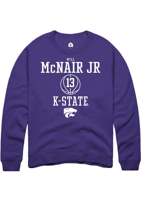 Will McNair Jr. Rally Mens Purple K-State Wildcats NIL Sport Icon Crew Sweatshirt