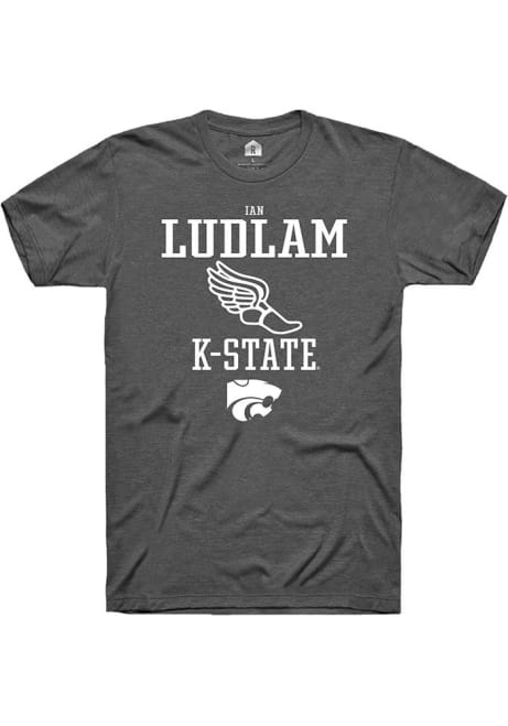 Ian Ludlam Grey K-State Wildcats NIL Sport Icon Short Sleeve T Shirt